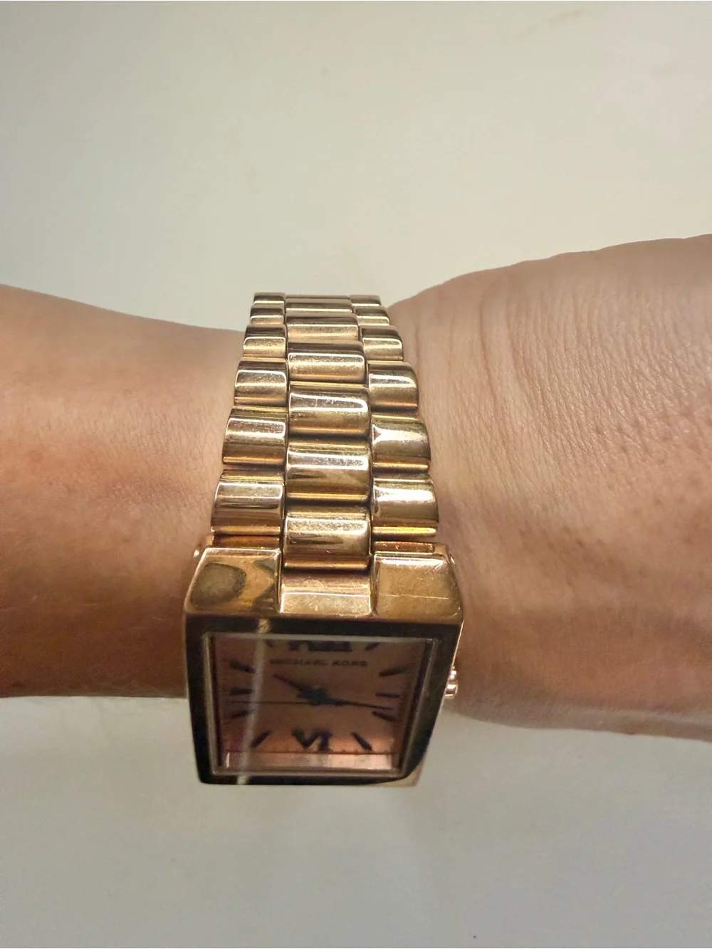 Michael Kors Gold Rectangular Bracelet Watch
